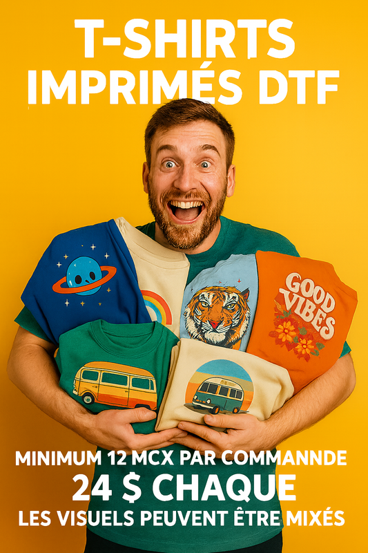 12 T-SHIRTS + DTF 2 POSITIONS